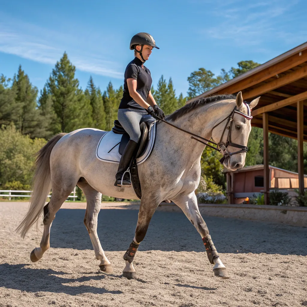 Emily Thompson during an advanced riding lesson