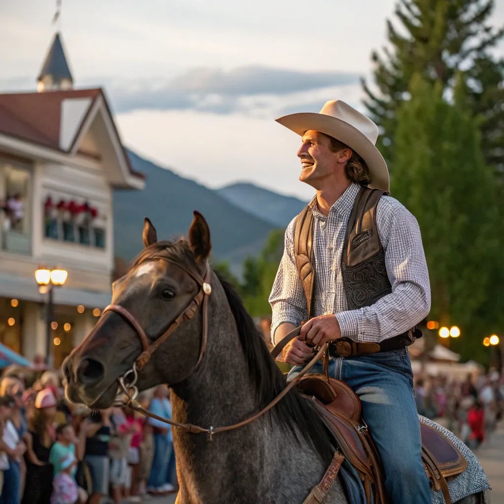 Oliver Bennett riding at a community event